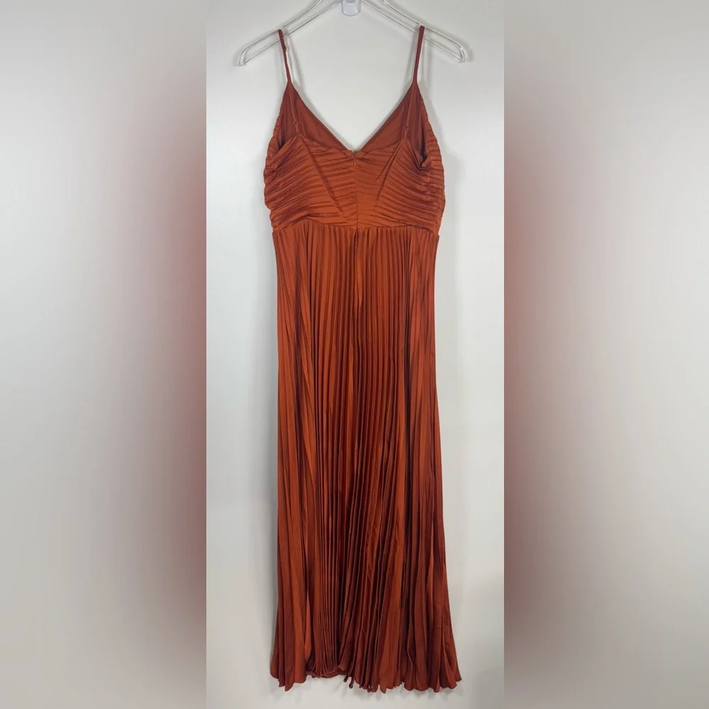 PETAL & PUP NAIRA PLEATED MAXI DRESS - SUNSET ORANGE SIZE 10 - Picture 6 of 6
